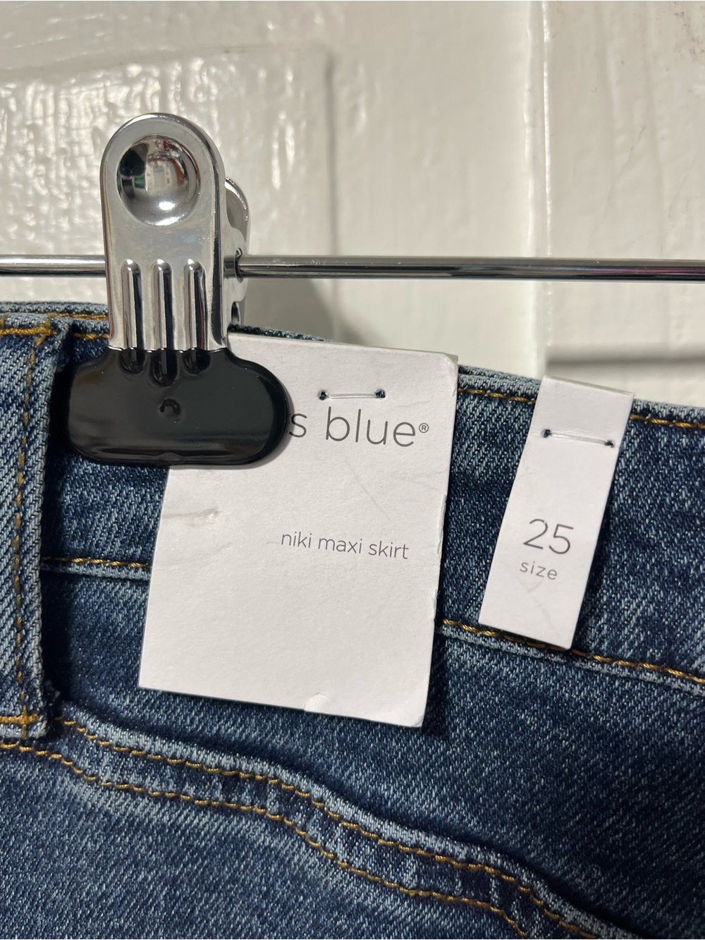 NWT STS Blue Nikki Pencil Denim Maxi Skirt with back slit size 25 - Picture 4 of 8